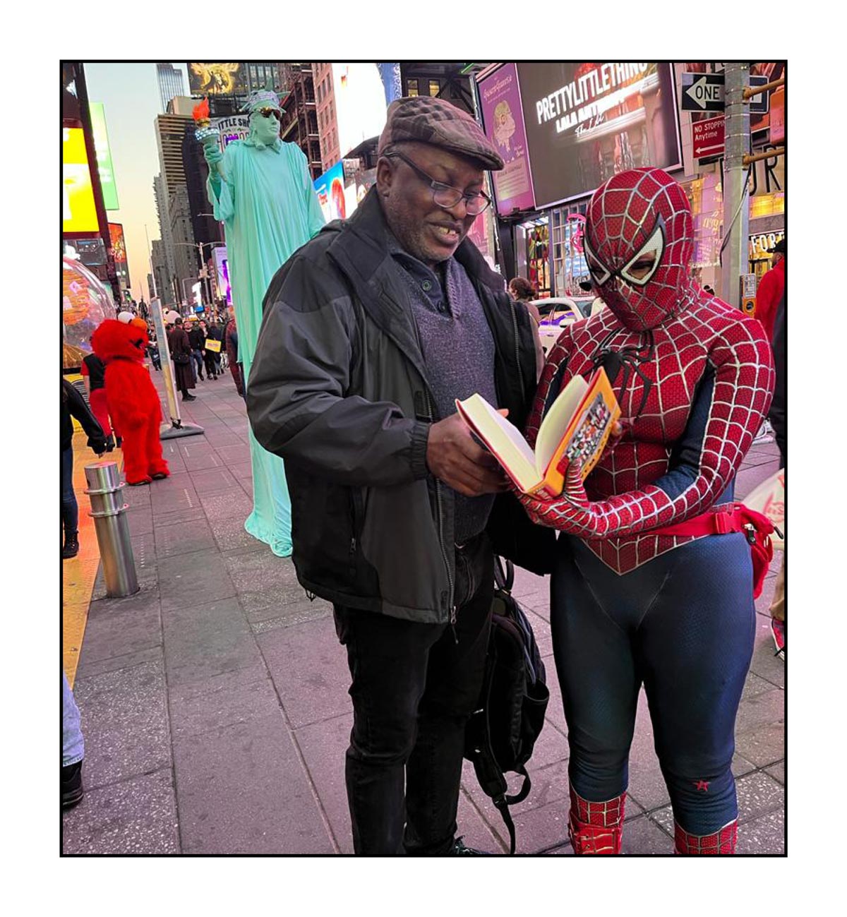Uwem Akpan in Time Square
